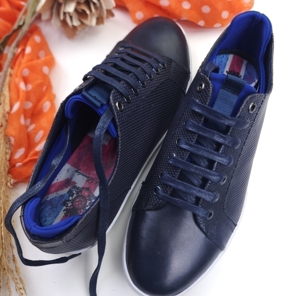 English Laundry Navy Leather Men's Loafer Sneakers Sz 9.5 - Picture 6 of 15